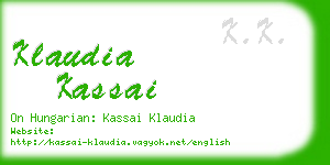 klaudia kassai business card